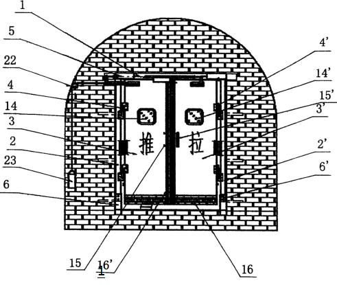 可伸縮雙頁(yè)壓力平衡式風(fēng)門(mén)